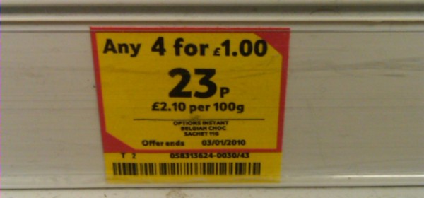 23p... or 4 for £1