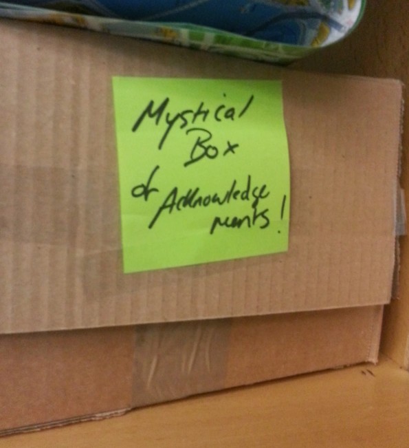 Mystical box of acknowledgements